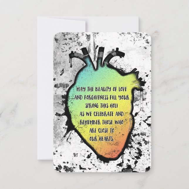 Invitation Holi Heart Festival de l'amour et de la couleur (Devant)