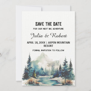 Invitation Holiday Mountain Pine Tree Outdoor Enregistrer la