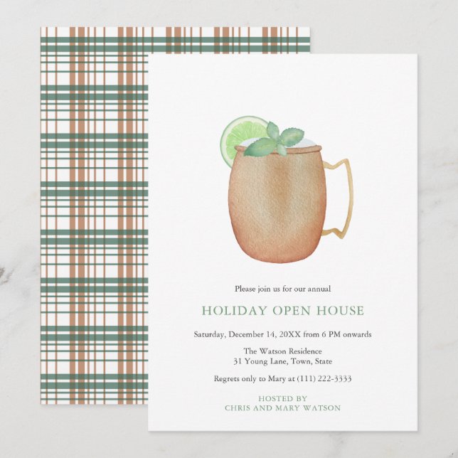 Invitation Holiday Open House Party Moscow Mule (Devant / Derrière)