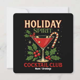 Invitation Holiday Spirit Cocktail Club Salutations de Noël