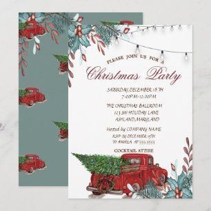 Invitation Holly Berry, Lumières, Fête de Noël de Camion Roug