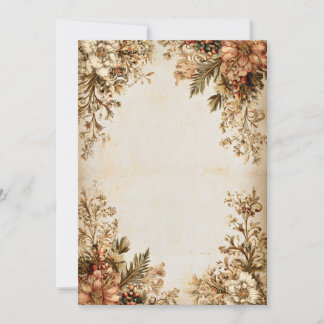 Invitation Holly Branche réaliste sur la crème | Vacances cla