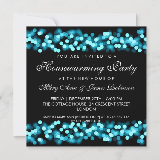 Invitation Hollywood Glam Turquoise (Devant)