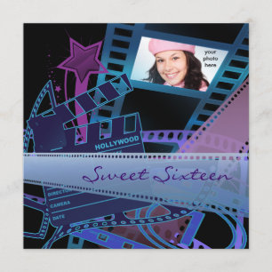 Invitation Hollywood Movie Star Sweet 16 fête d'anniversaire