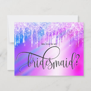 Invitation holographe parties scintillant goutte-à-goutte, tu