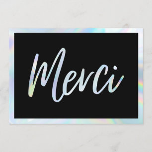 Invitation Holographique Elégant Merci Personnalisé Merci Car