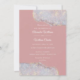 Invitation Holographique Parties scintillant Glam Dusty Rose 