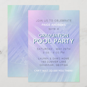 Invitation Holographique Tropical Feuilles de la fête de la p