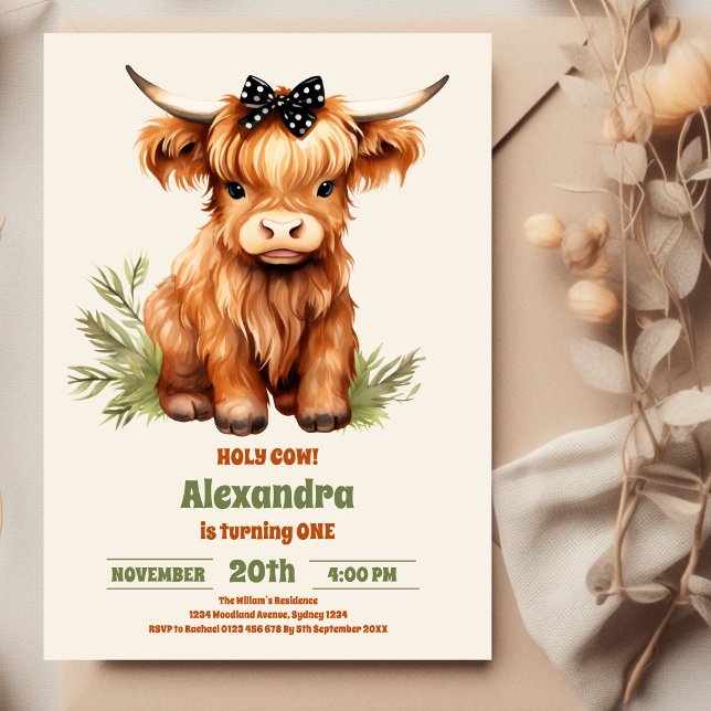 Invitation Holy Cow Highland 1er Premier anniversaire (Créateur téléchargé)