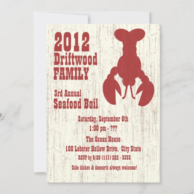 Invitation Homard de mer Rouge (Devant)