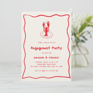 Invitation Homard Dessiné à la main Fruit de mer Thème d'enga