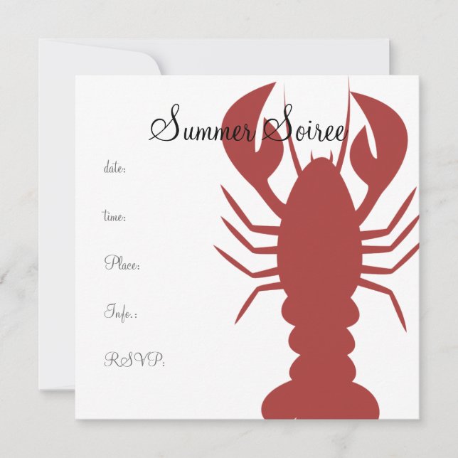 Invitation Homard monogramme (Devant)