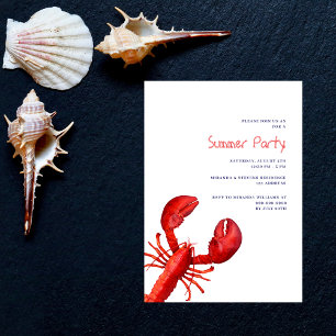 Invitation Homard rouge de fête d'été