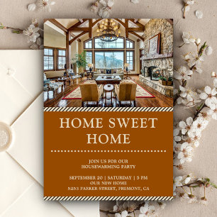 Invitation Home Sweet Home Photo Brown House House Party