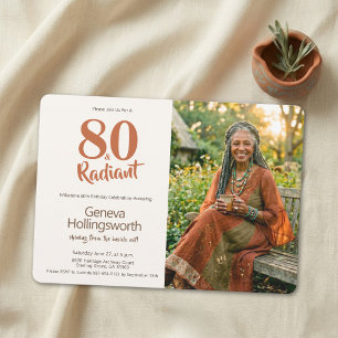 Invitation Hommage photographique chic bohème pour 80e annive