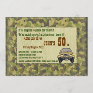 Invitation Homme d'anniversaire, homme de fête, chasseur, tou