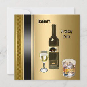 Invitation Homme de Boissons Bronze pour 50e Anniversaire en