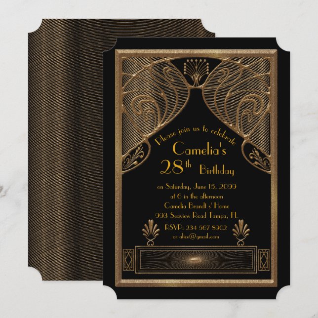 Invitation Homme de femme d'invitation de fête (Devant / Derrière)