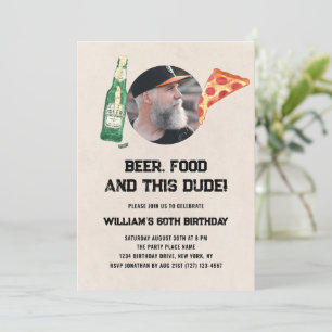 Invitation Homme de la photo de type Beer Dude drôle 60e anni