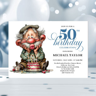 Invitation Homme drôle élégant Humour de 50e anniversaire Des