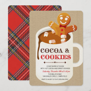 Invitation homme en pain d'épice Cookies et cacao