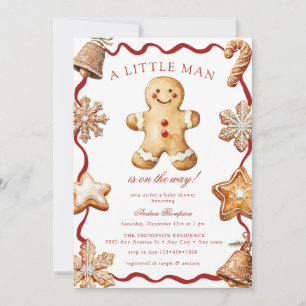Invitation Homme en pain d'épices Baby Shower de Noël