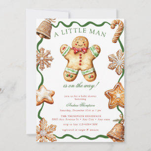 Invitation Homme en pain d'épices Baby Shower de Noël