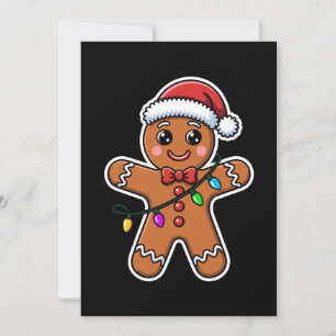 Invitation Homme en pain d'épices de Noël Chapeau de Père Noë