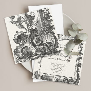 Invitation Homme et son chien Baroque Toile de Jouy