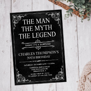 Invitation Homme Mythe Légende Black Surprise 70e anniversair