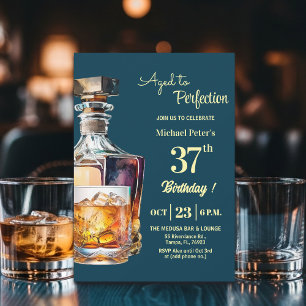 Invitation Homme vieilli à la perfection 37e Whiskey Annivers