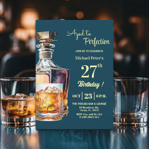Invitation Hommes 27 ans Fête d'anniversaire Whisky Vieilli à