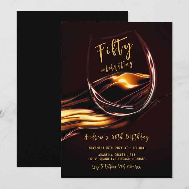 Invitation Hommes 50e anniversaire (Devant / Derrière)