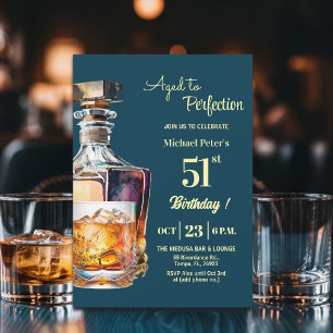 Invitation Hommes âgés à la perfection 51e anniversaire Whisk