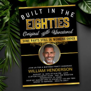 Invitation Hommes Anniversaire drôle Construit dans les année