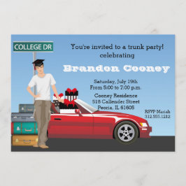 Invitation Hommes College Trunk Party Graduation Départ