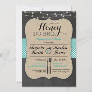 Invitation Honey Do BBQ Engagement Party I Do Couples Invitat