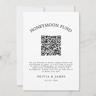 Invitation Honeymoon Fund QR Code Sign, Wedding Honeymoon