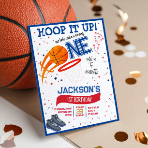 Invitation Hoop It Up Little Rookie Basketball 1er anniversai