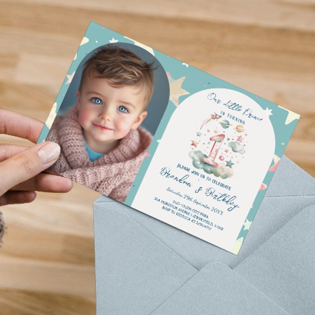 Invitation Horizontal Celestial 1er anniversaire (Créateur téléchargé)