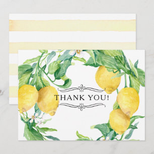 Invitation Horizontal Lemon Floral Merci Notes Citrus Art