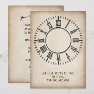 Invitation Horloge Intemporelle pour Fête d'Anniversaire