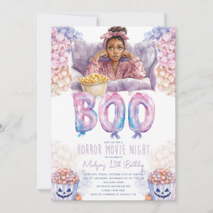 Invitation Horror Movie Night Slepover Halloween Anniversaire