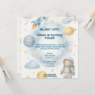 Invitation Hors de ce monde cosmique   Space Party - Annivers