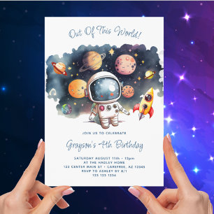 Invitation Hors de ce monde L'espace extérieur 4e anniversair