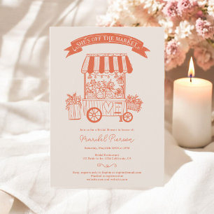 Invitation Hors du marché oranges gribouillis douche nuptiale