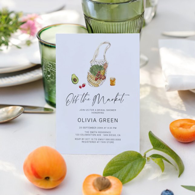 Invitation Hors Fête des mariées De Script De Boho Du Marché (Créateur téléchargé)