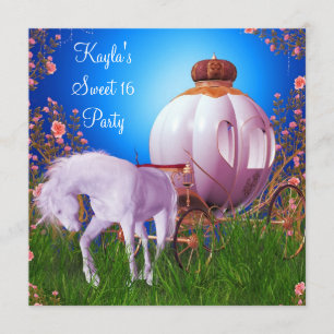 Invitation Horse Carriage Princess Birthday Party