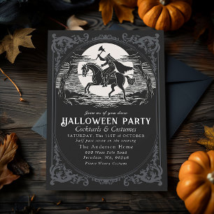 Invitation Horseman sans tête Sleepy Hollow Halloween Party