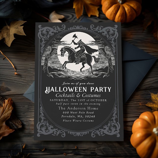 Invitation Horseman sans tête Sleepy Hollow Halloween Party (Créateur téléchargé)